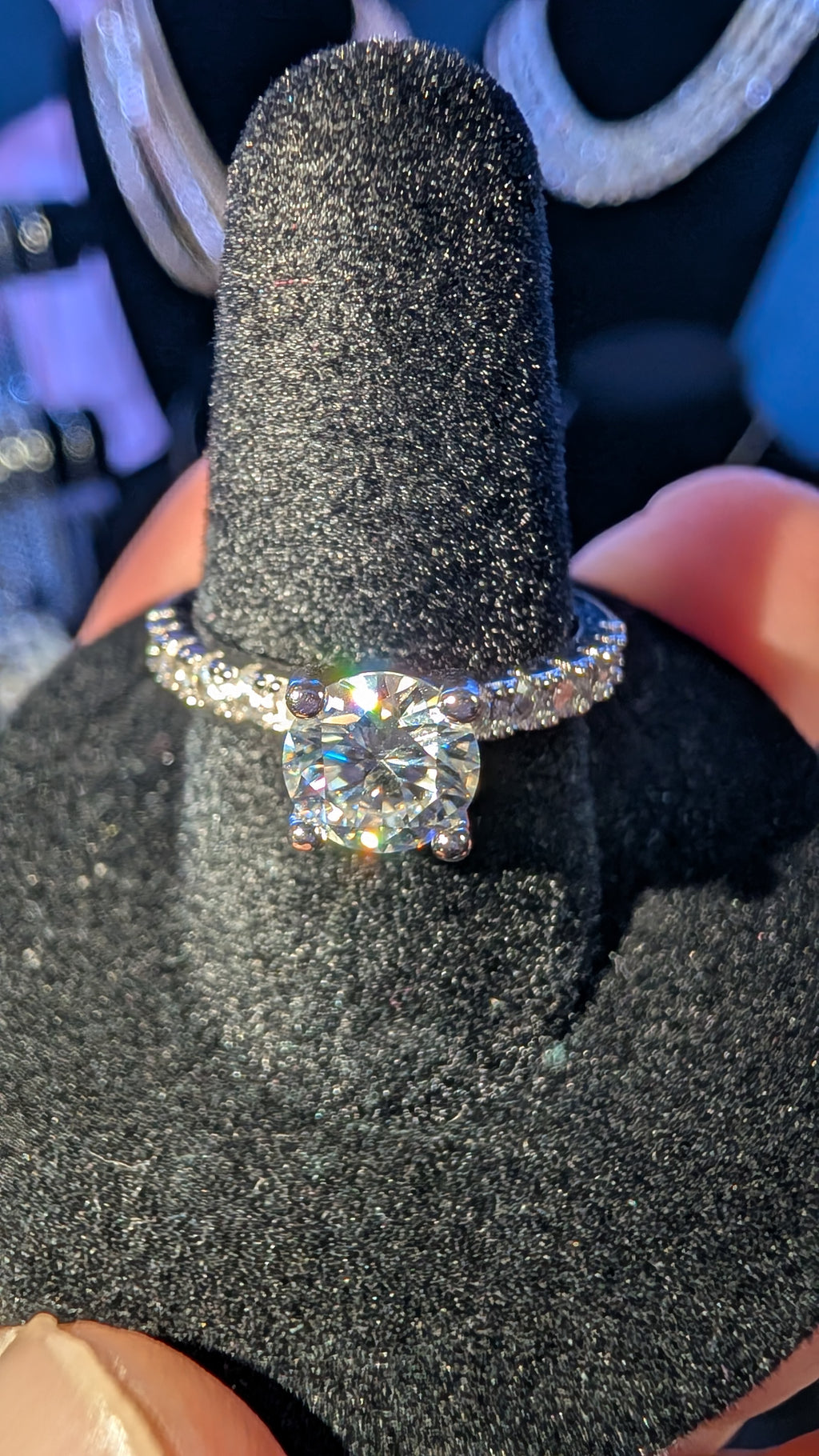 Galactic Ice 1ct Round Solitaire Moissanite Ring S925