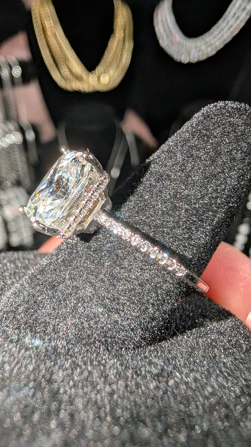 Galactic Ice 4ct Radiant Cut Moissanite Ring S925 Sterling Silver