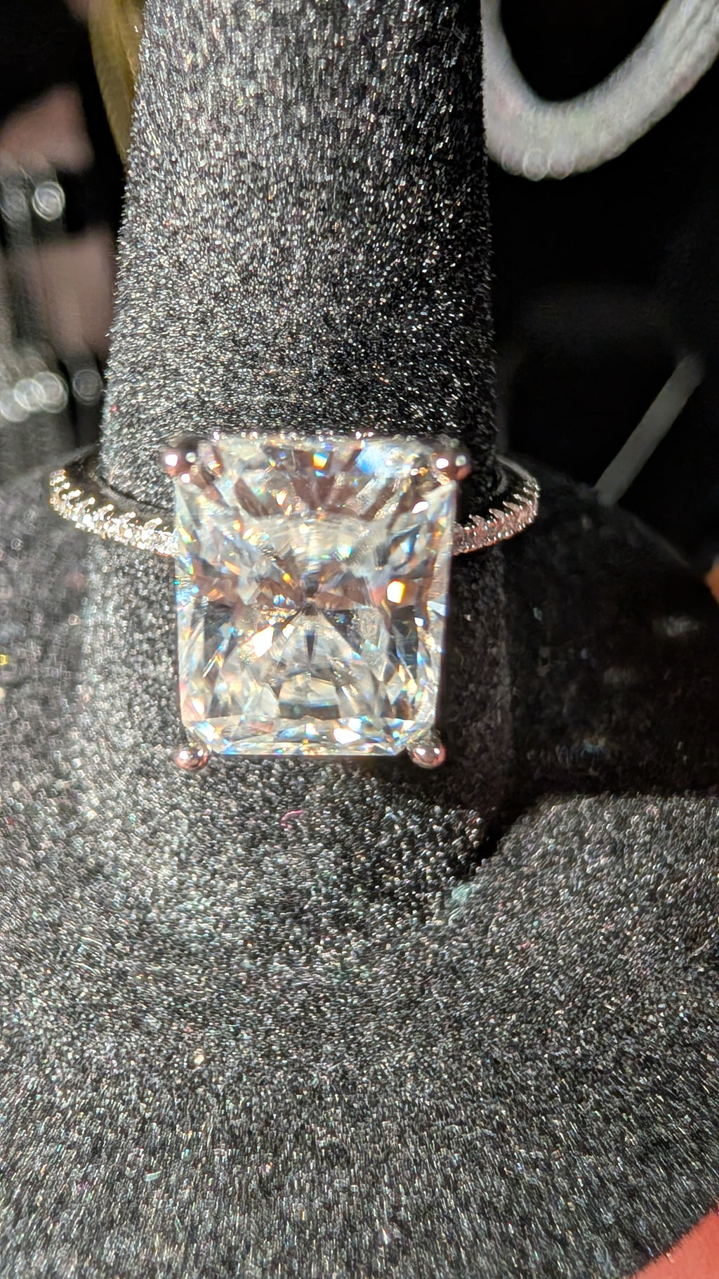 Galactic Ice 4ct Radiant Cut Moissanite Ring S925 Sterling Silver