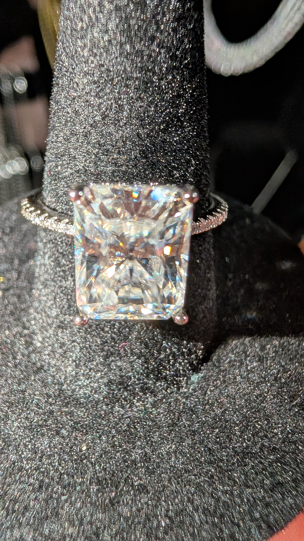 Galactic Ice 4ct Radiant Cut Moissanite Ring S925 Sterling Silver