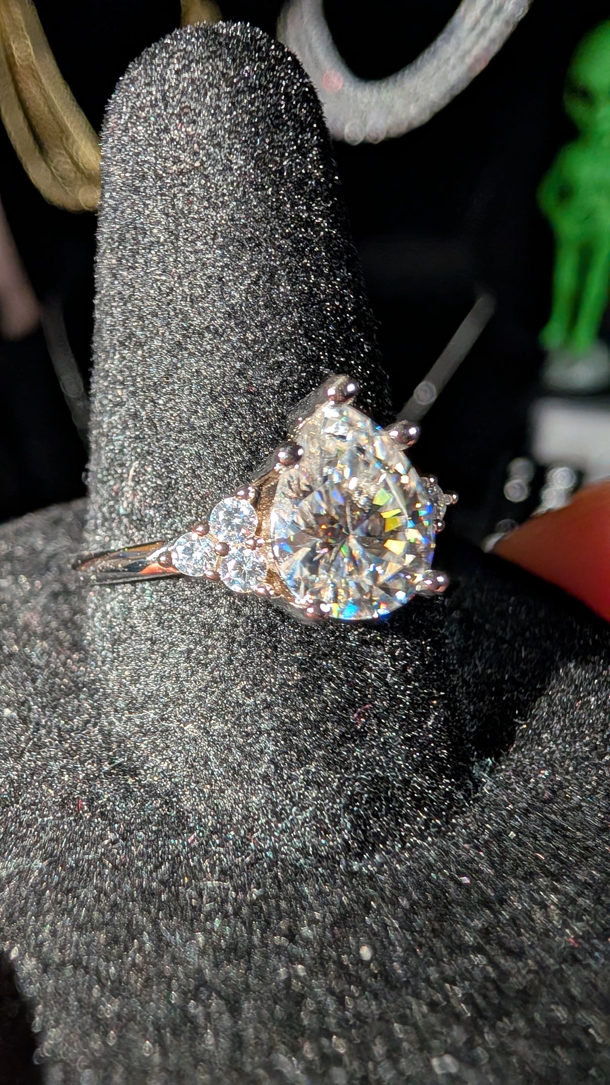 Galactic Ice 2ct D-Color Pear Cut Moissanite Ring S925 Sterling Silver