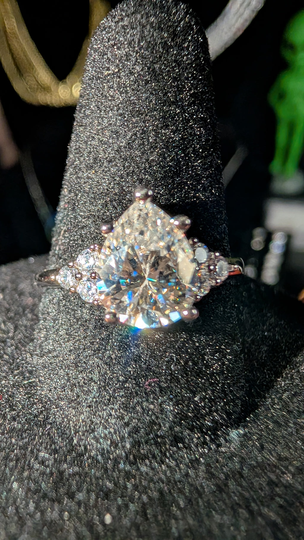 Galactic Ice 2ct D-Color Pear Cut Moissanite Ring S925 Sterling Silver