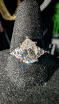 Galactic Ice 2ct D-Color Pear Cut Moissanite Ring S925 Sterling Silver
