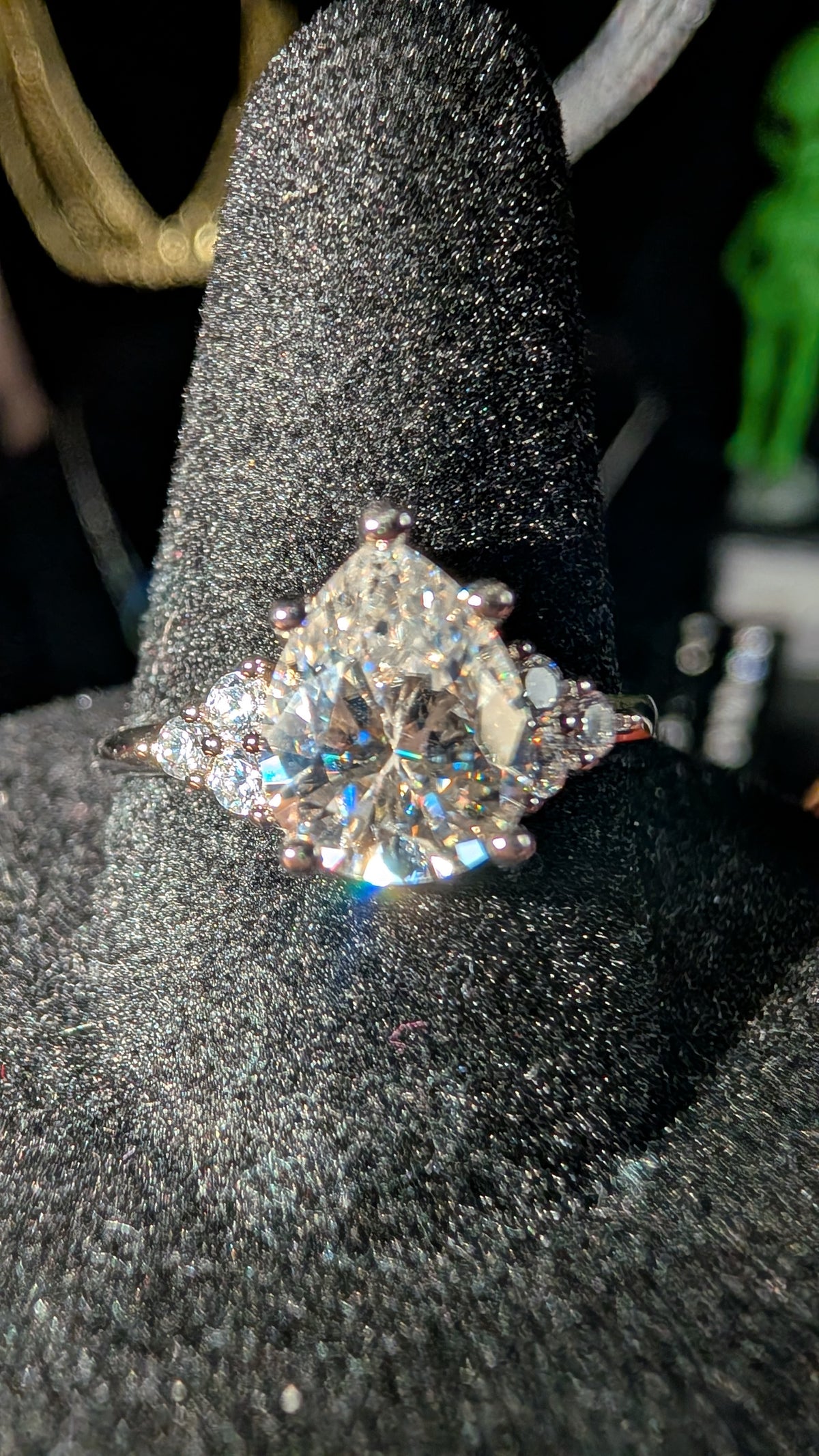 Galactic Ice 2ct D-Color Pear Cut Moissanite Ring S925 Sterling Silver