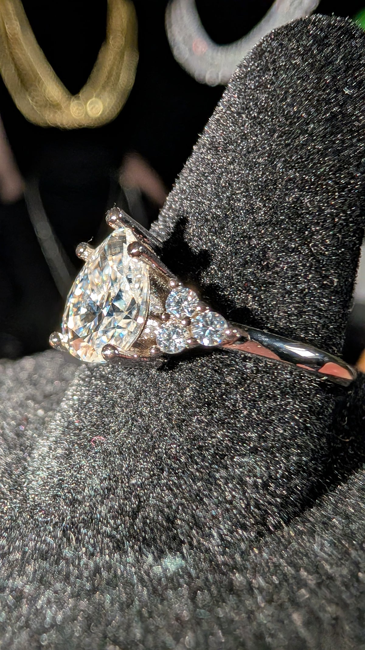 Galactic Ice 2ct D-Color Pear Cut Moissanite Ring S925 Sterling Silver