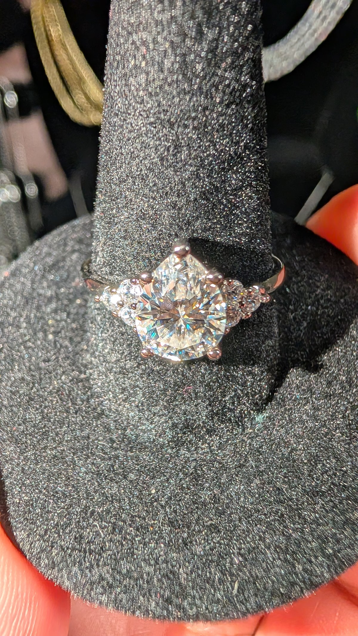 Galactic Ice 2ct D-Color Pear Cut Moissanite Ring S925 Sterling Silver
