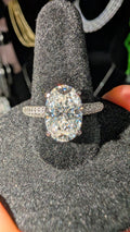 Galactic Ice 4.5CT Moissanite Oval Cut D-Color S925 Size 9