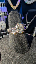 Galactic Ice 2CT Oval Moissanite RIng in S925