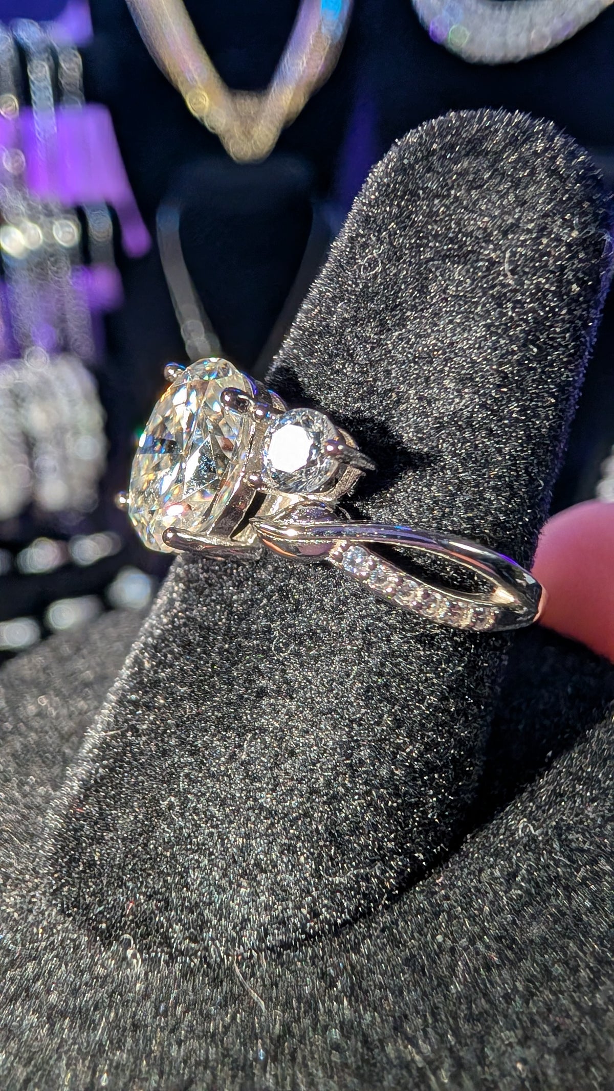 Galactic Ice 2CT Oval Moissanite RIng in S925