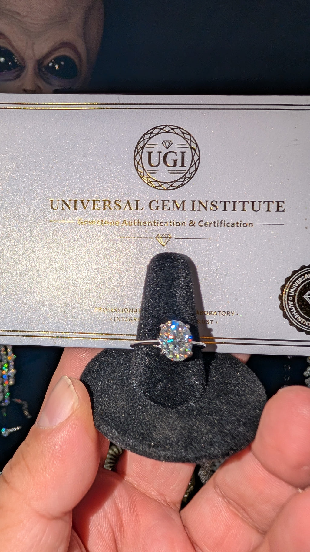 Galactic Ice 3CT Oval Cut Moissanite Solitaire Ring S925