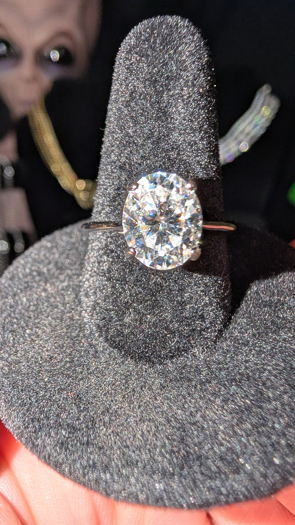 Galactic Ice 3CT Oval Cut Moissanite Solitaire Ring S925