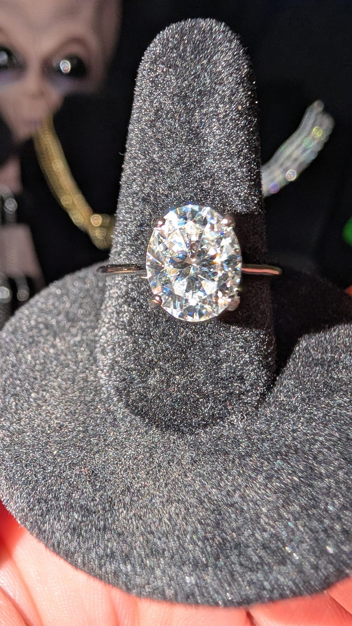 Galactic Ice 3CT Oval Cut Moissanite Solitaire Ring S925