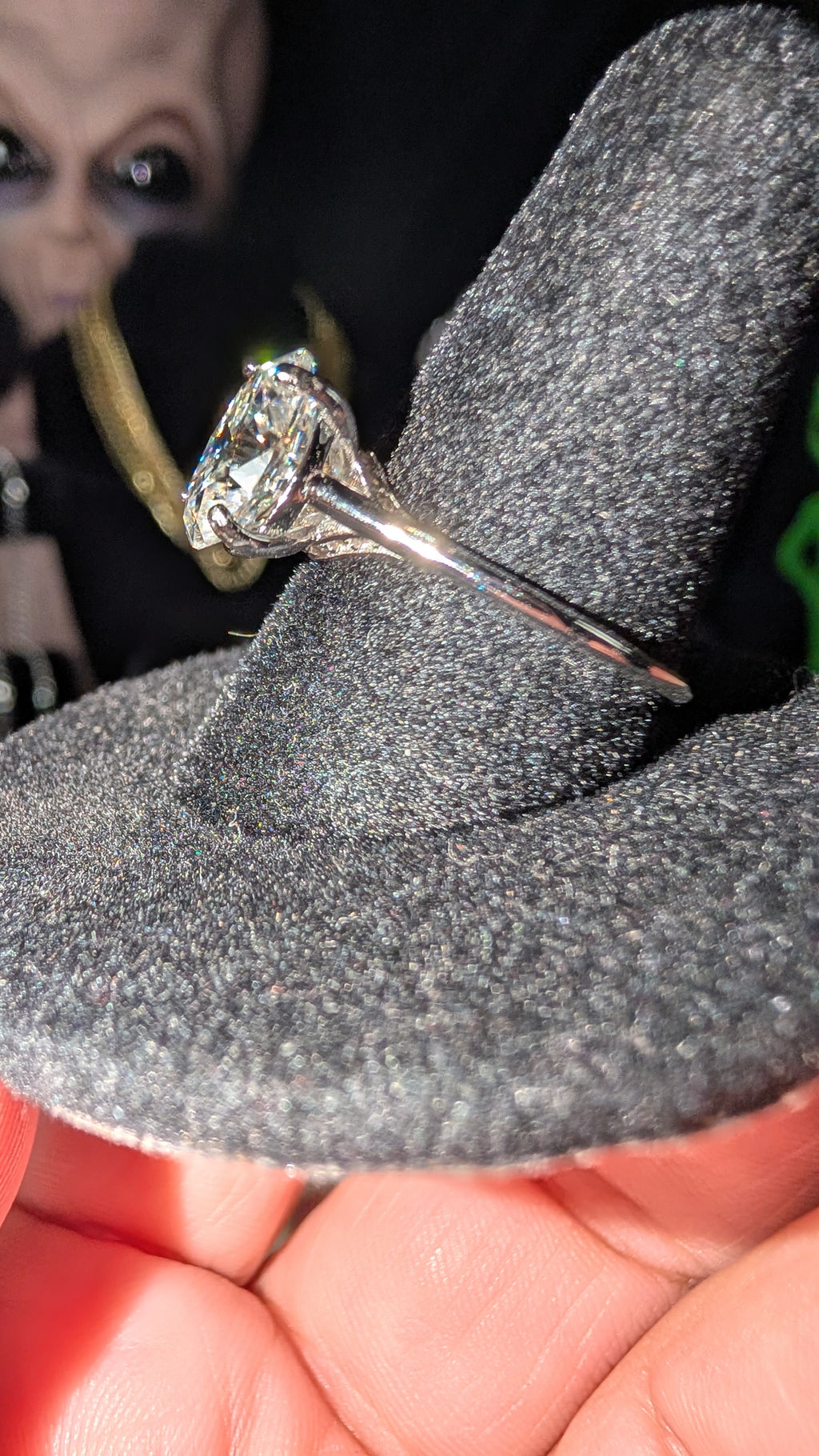 Galactic Ice 3CT Oval Cut Moissanite Solitaire Ring S925