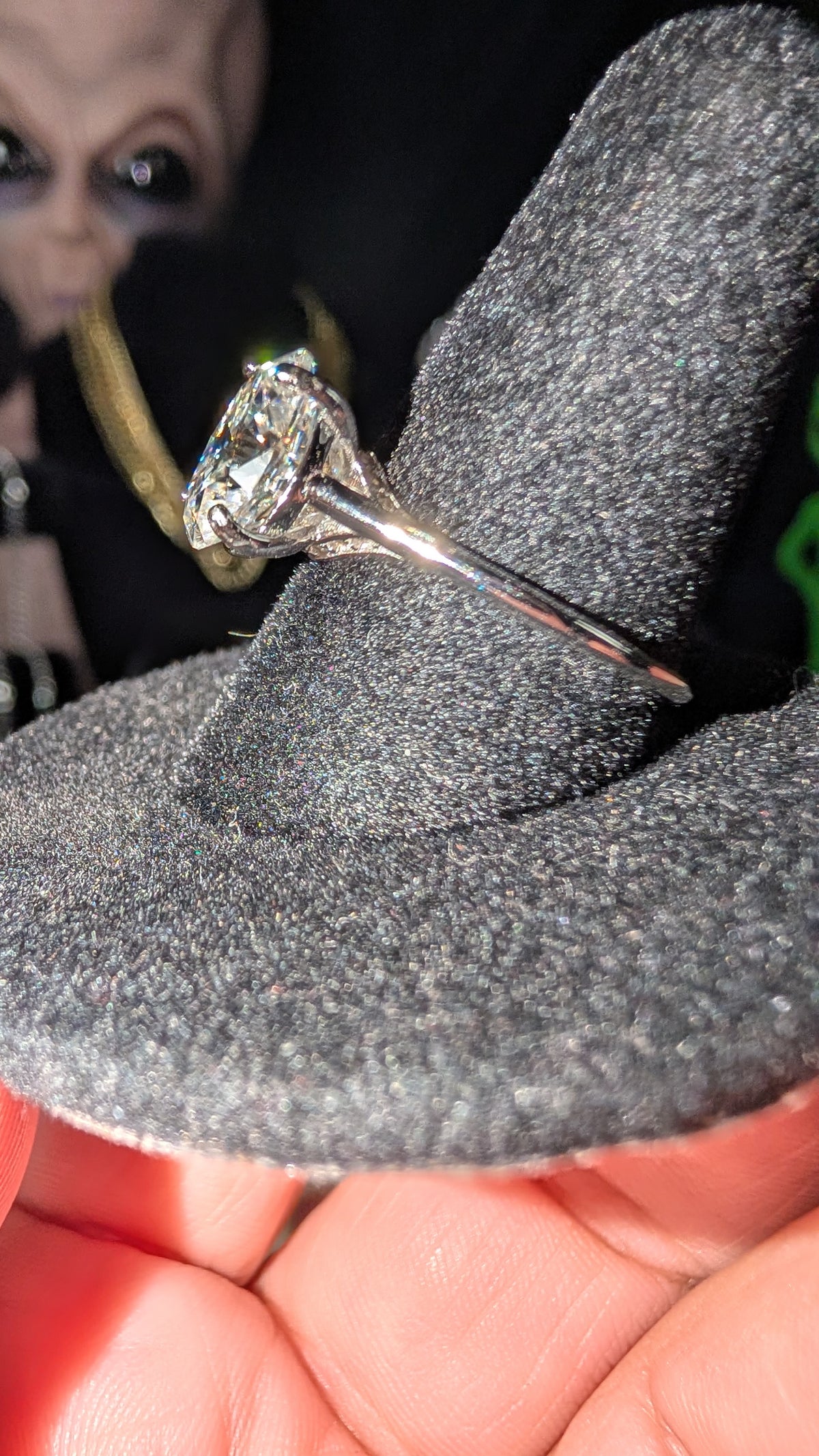 Galactic Ice 3CT Oval Cut Moissanite Solitaire Ring S925