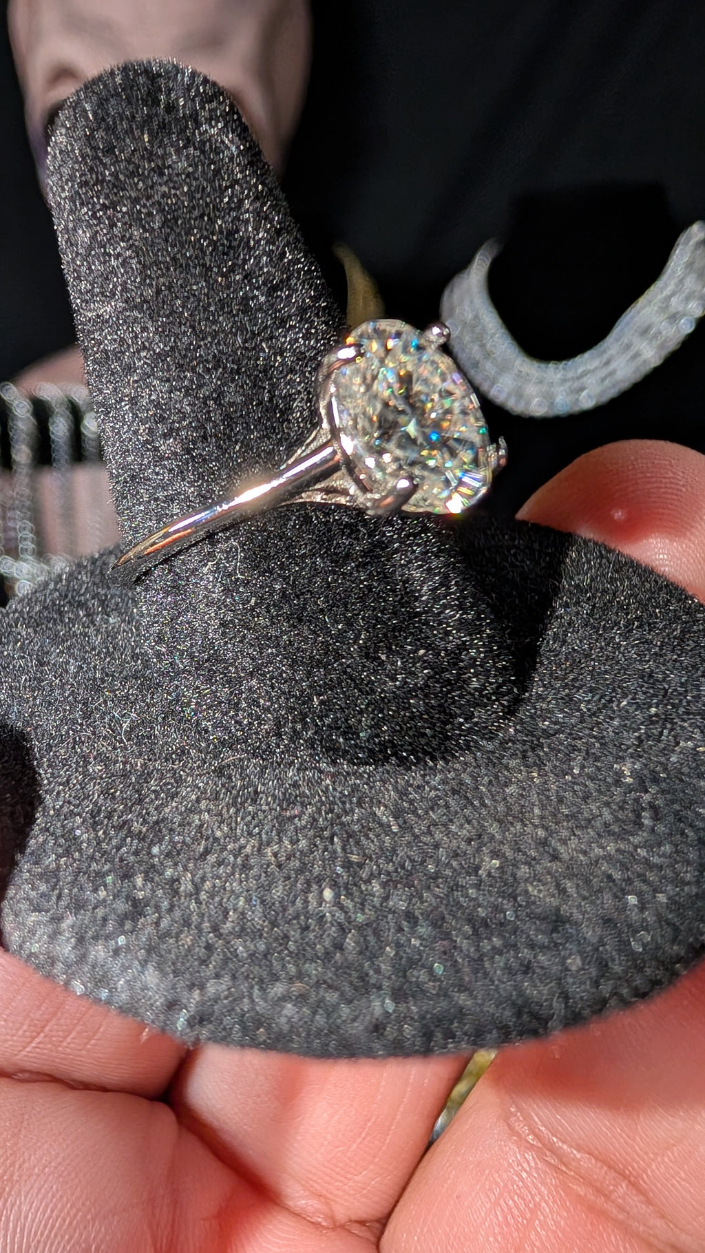 Galactic Ice 3CT Oval Cut Moissanite Solitaire Ring S925