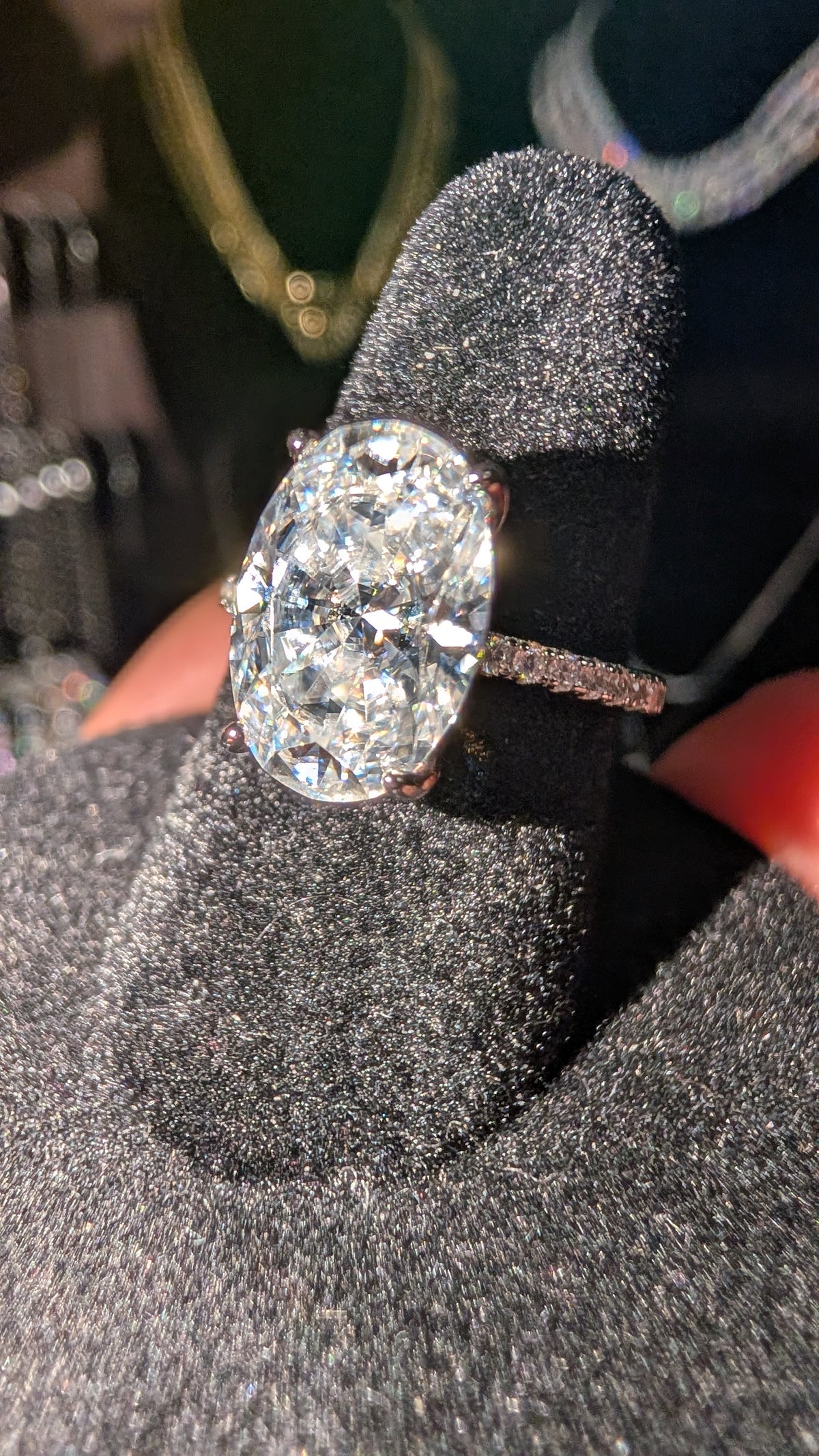 Galactic Ice 4.5Ct Oval Moissanite  Pave Ring S925