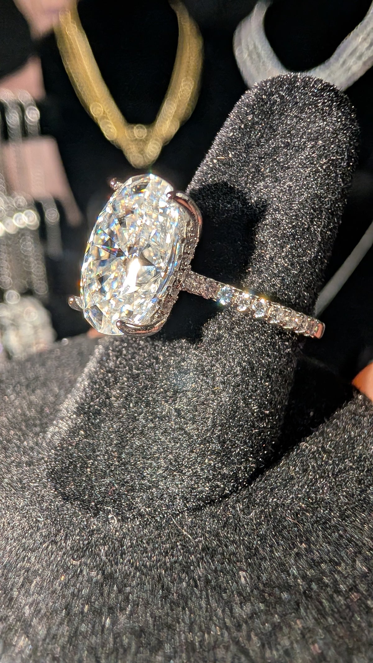 Galactic Ice 4.5Ct Oval Moissanite  Pave Ring S925
