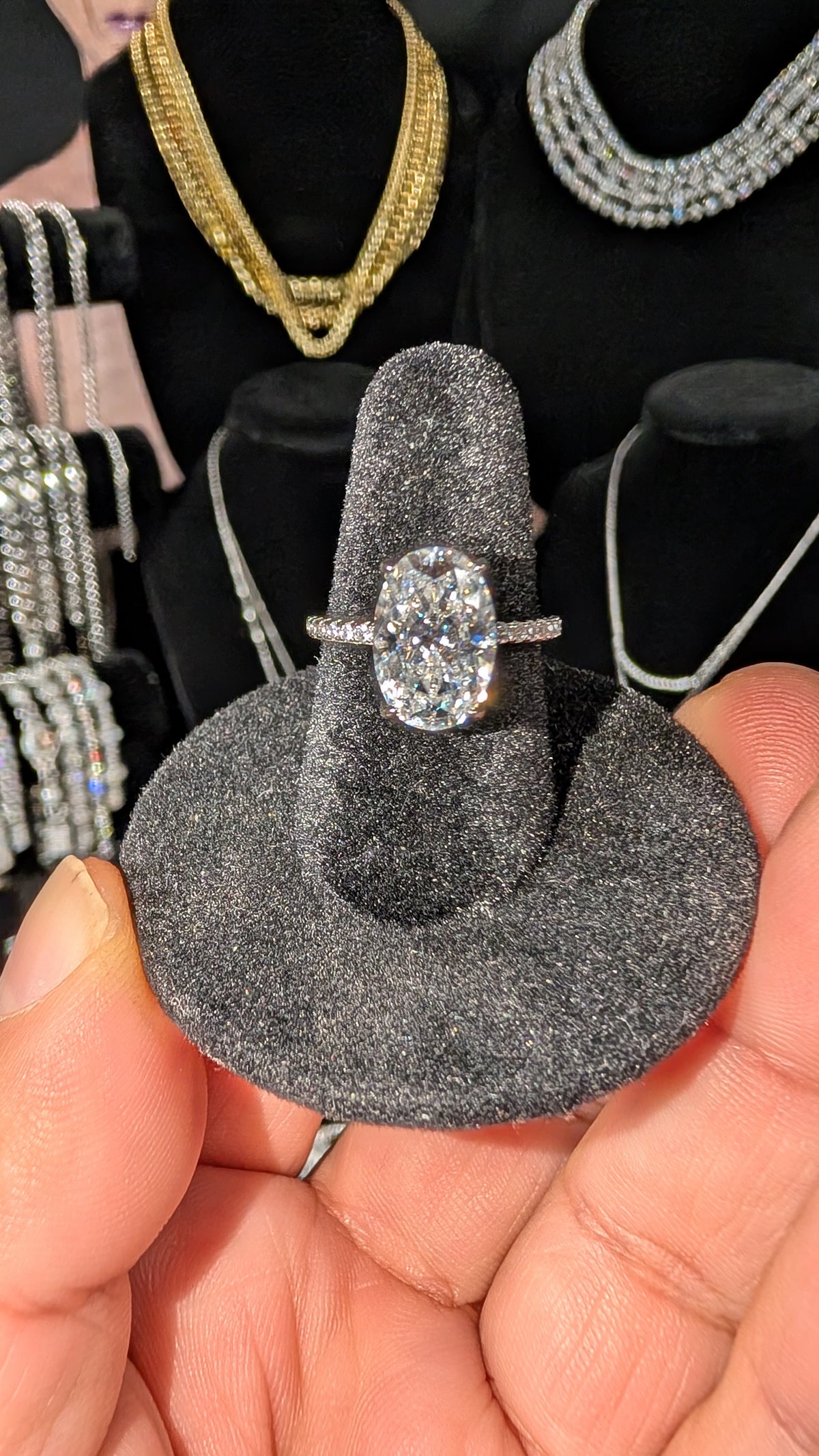 Galactic Ice 4.5Ct Oval Moissanite  Pave Ring S925