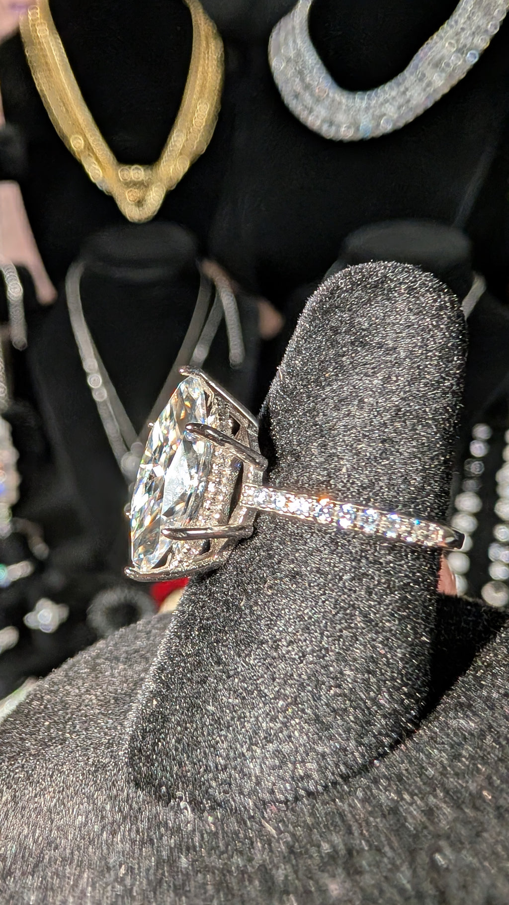 Galactic Ice 3CT D Color Marquise Moissanite Ring S925