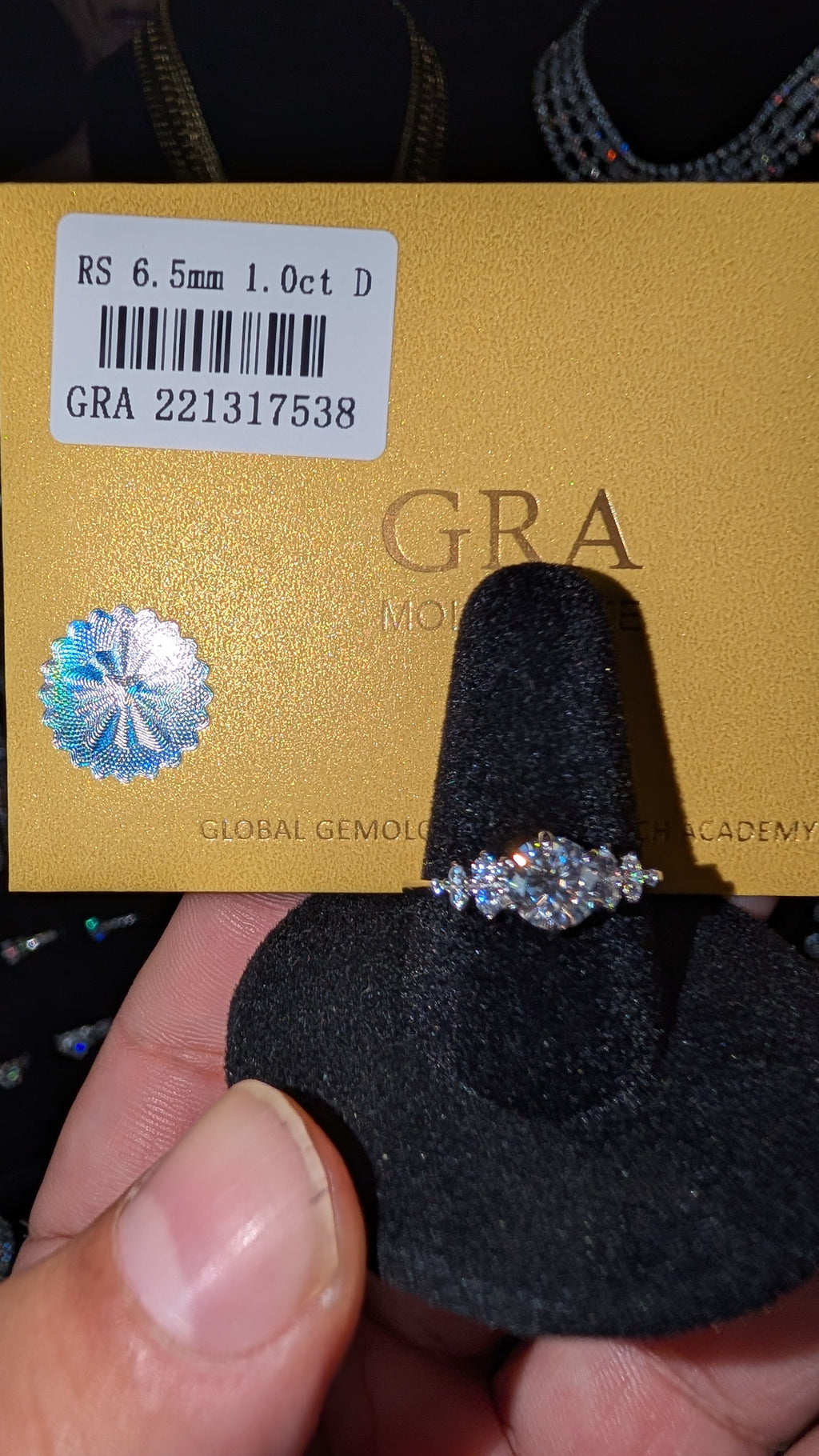 Galactic Ice 1ct Round Floral ring S925