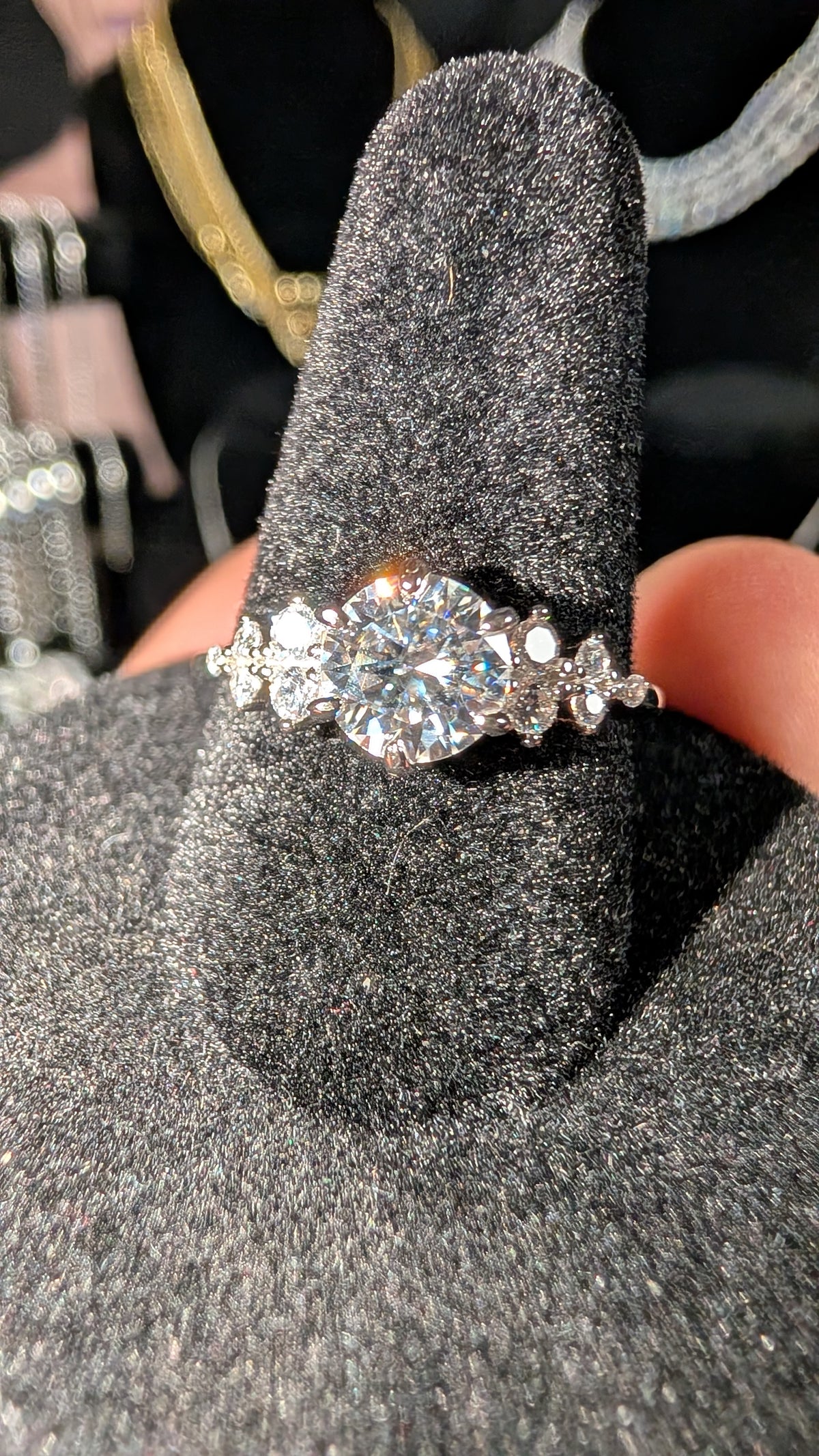 Galactic Ice 1ct Round Floral ring S925