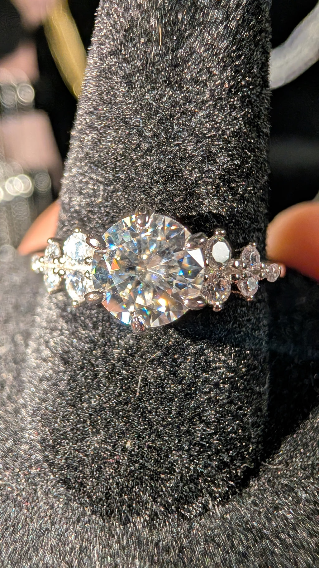 Galactic Ice 1ct Round Floral ring S925
