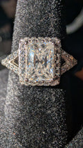 Glactic Ice 1CT Radiant Cut Moissanite Halo RIng