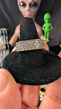 Plated Iced Out Pave Band Mens RIng