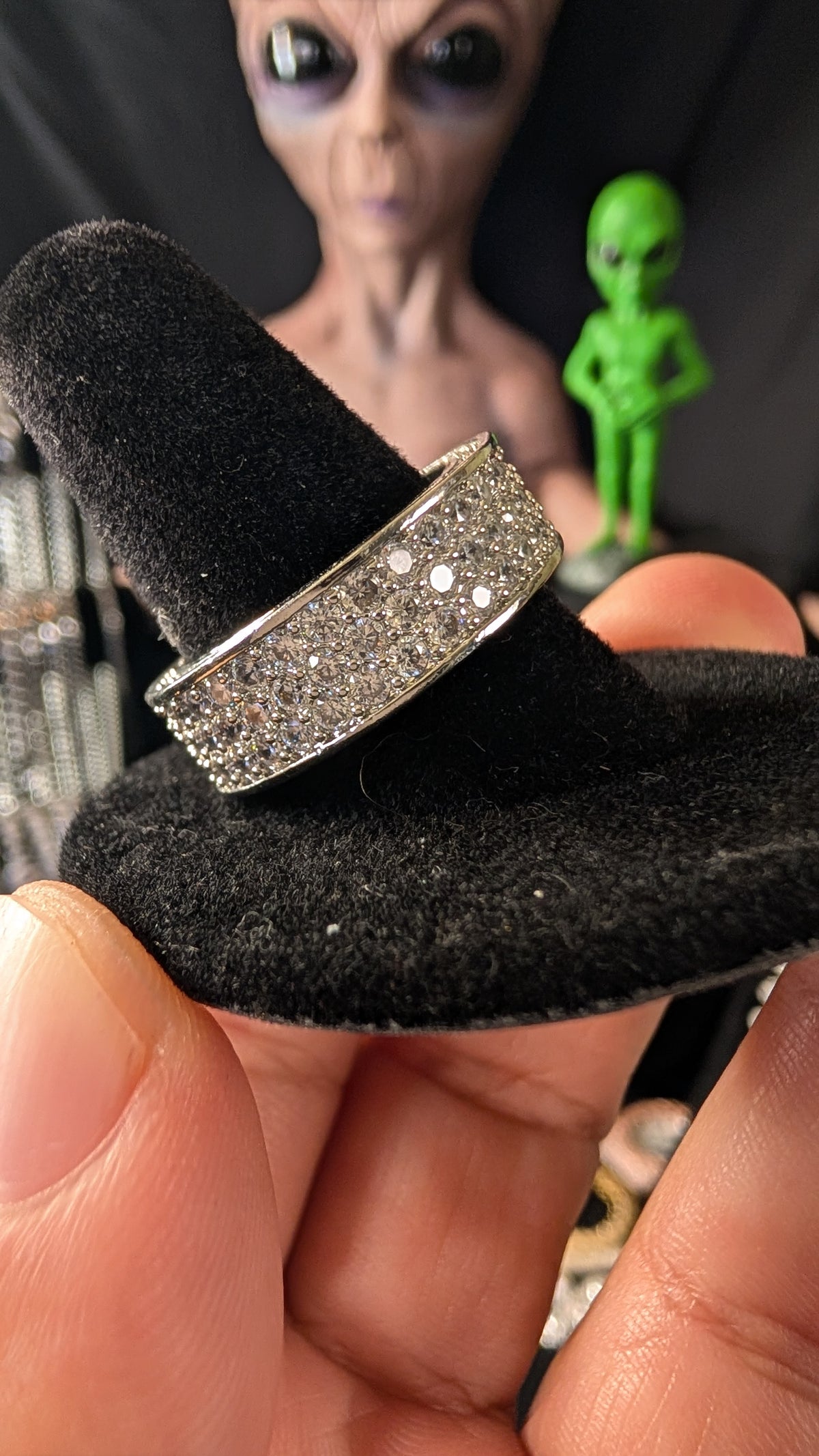 Plated Iced Out Pave Band Mens RIng