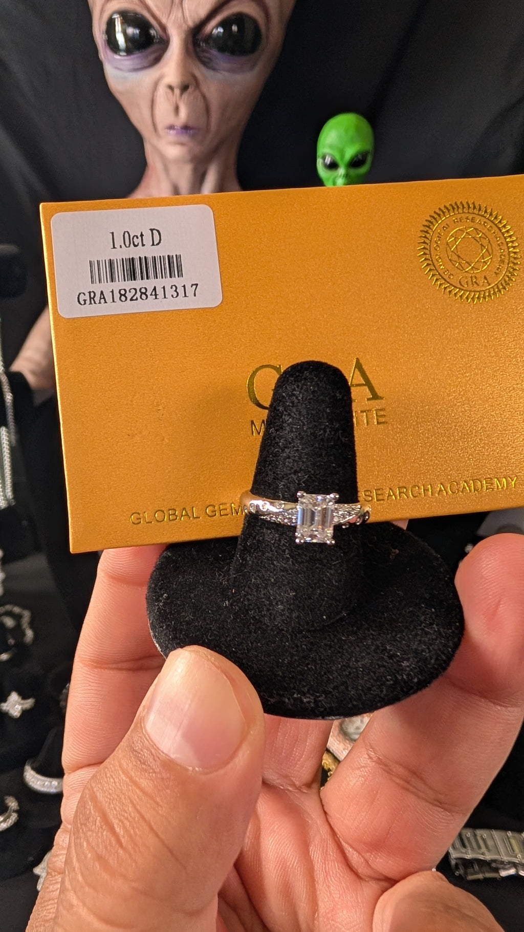 Plated 1CT Emerald Cut Moissanite RIng Size 7