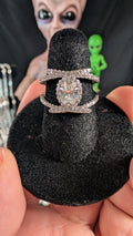 Plated 1CT Oval Cut Moissanite Crisscross RIng