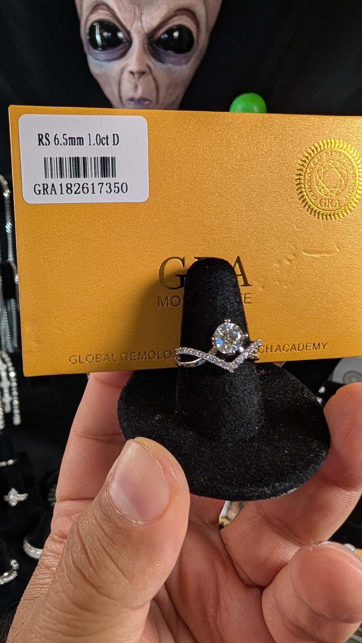 Plated 1CT Round Cut Moissanite Crossover Ring