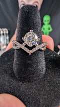 Plated 1CT Round Cut Moissanite Crossover Ring