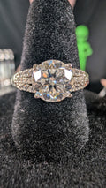 Plated 2CT Round Cut Moissanite Split Shank Ring