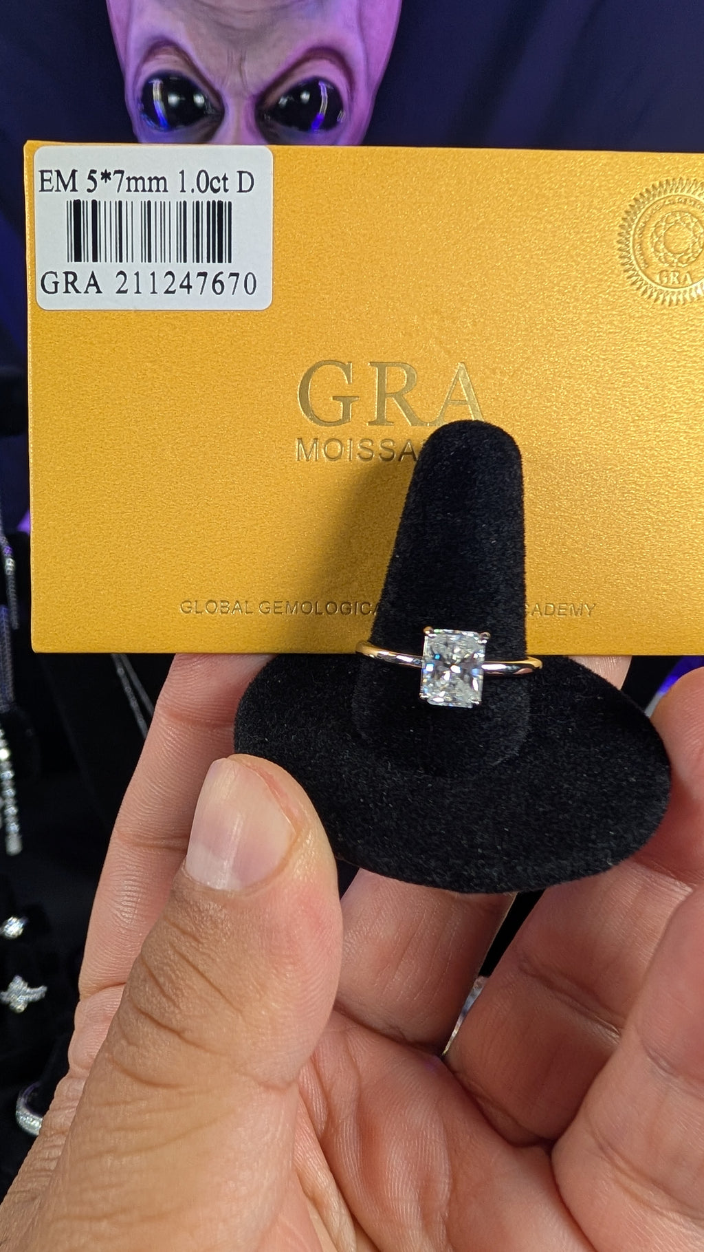 Plated Princess Cut Moissanite Solitaire Ring
