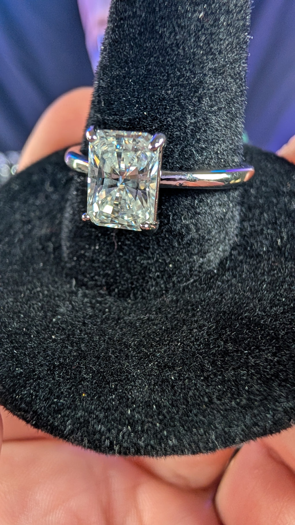 Plated Princess Cut Moissanite Solitaire Ring