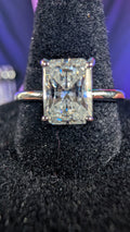Plated Princess Cut Moissanite Solitaire Ring