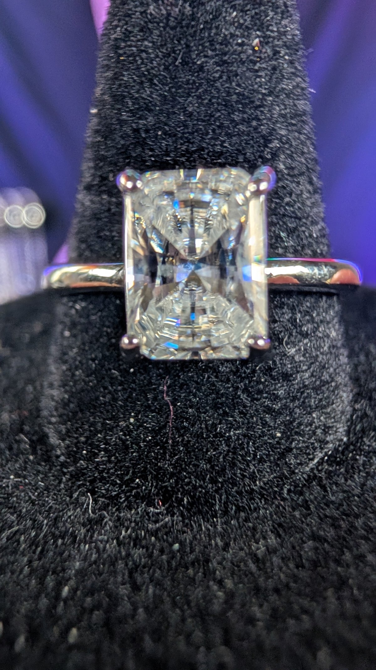 Plated Princess Cut Moissanite Solitaire Ring
