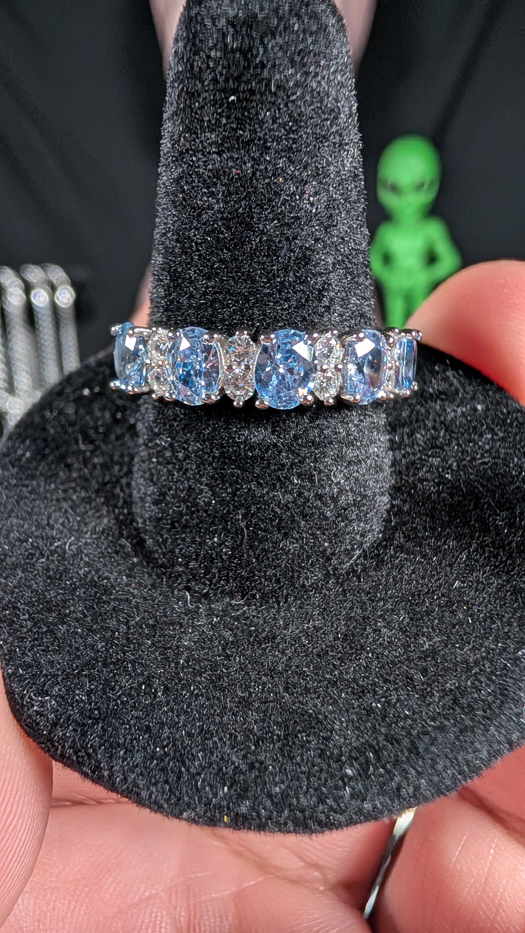 Lab Grown Tanzanite Multi-Stone Ring Solid S925 Sterling Silver