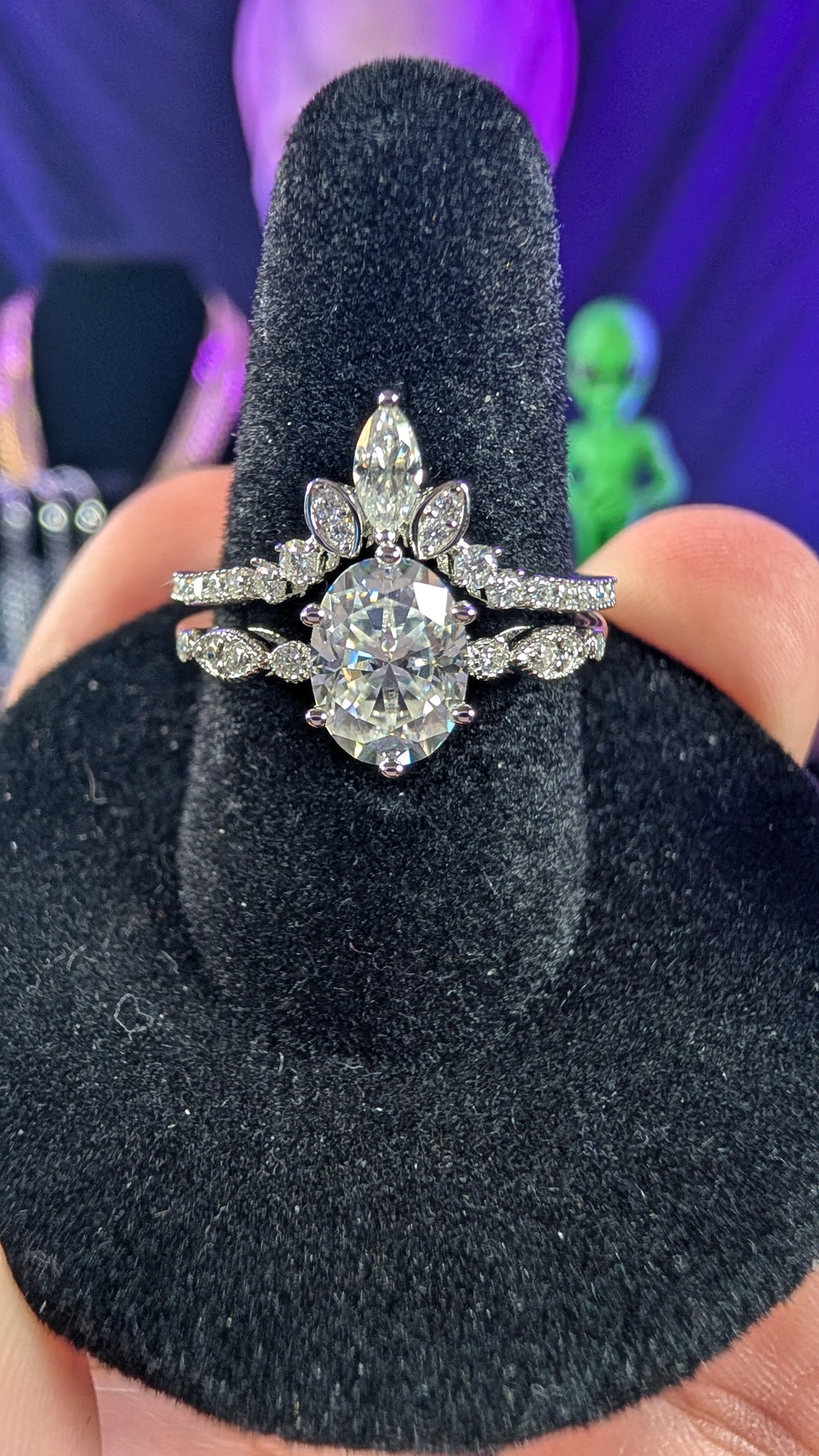 Galactic Ice 1.5CT Moissanite 2pc Oval Cut S925 Sterling Silver