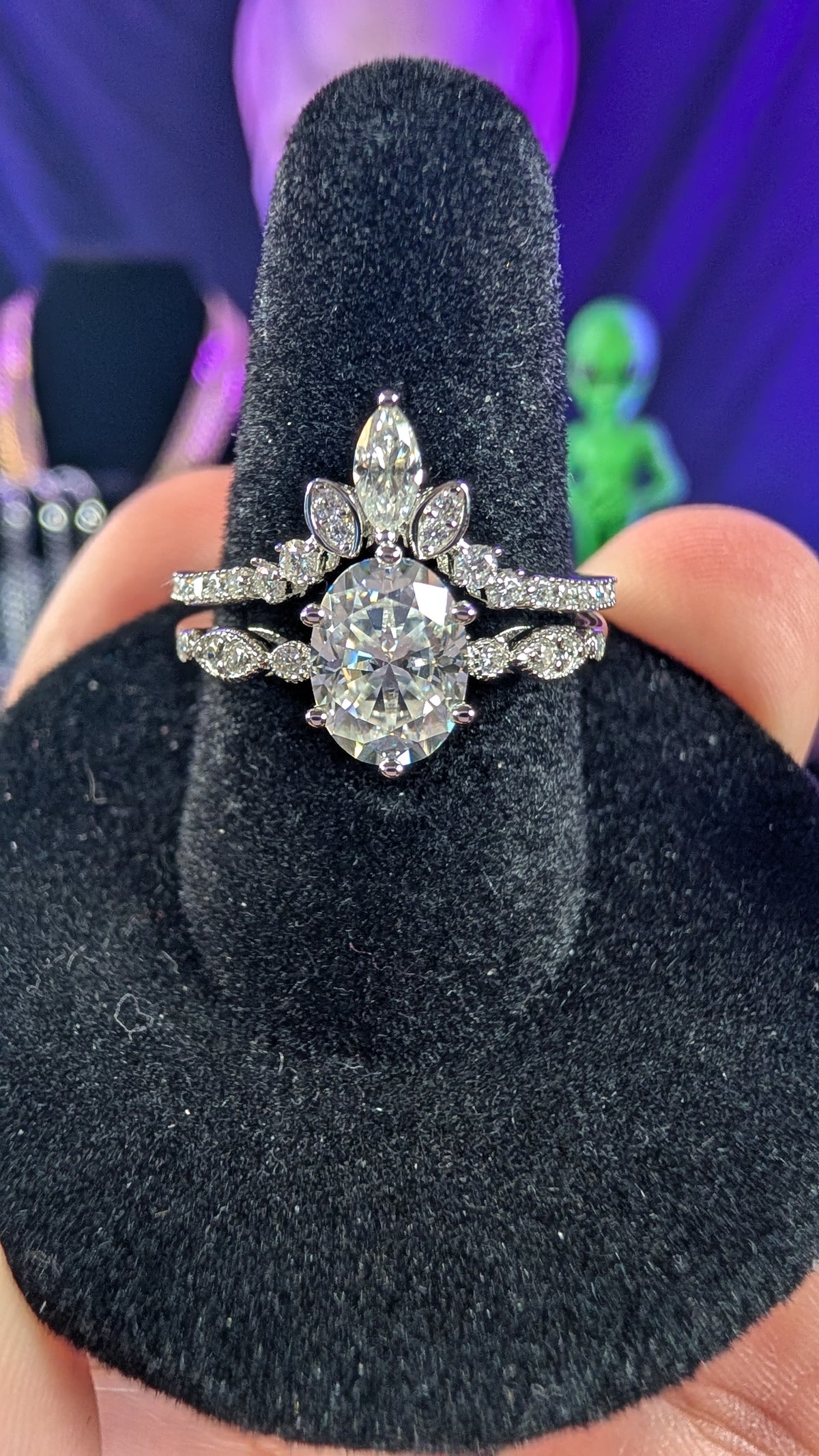 Galactic Ice 1.5CT Moissanite 2pc Oval Cut S925 Sterling Silver
