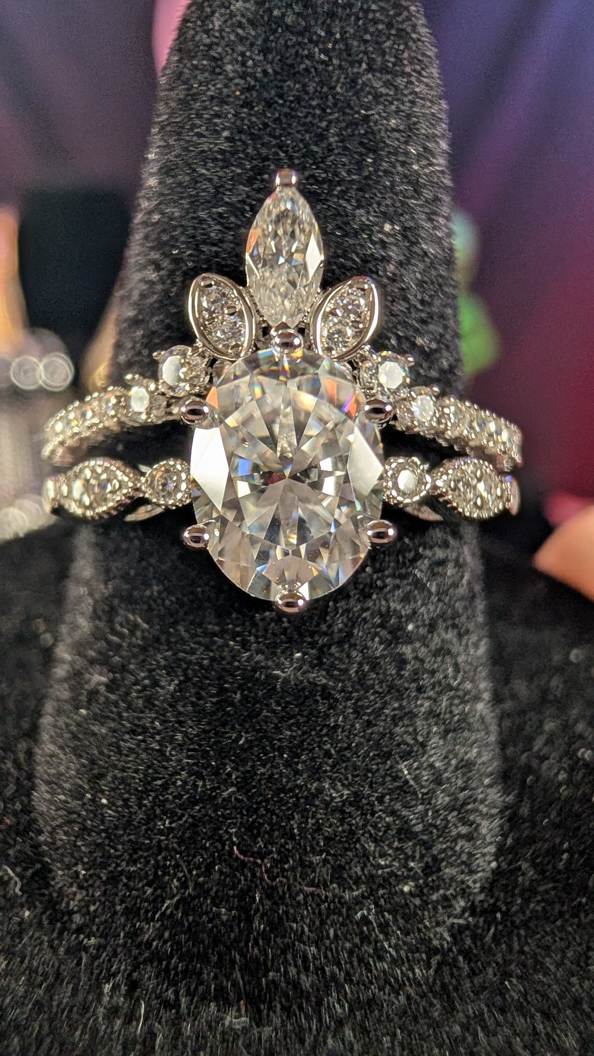 Galactic Ice 1.5CT Moissanite 2pc Oval Cut S925 Sterling Silver