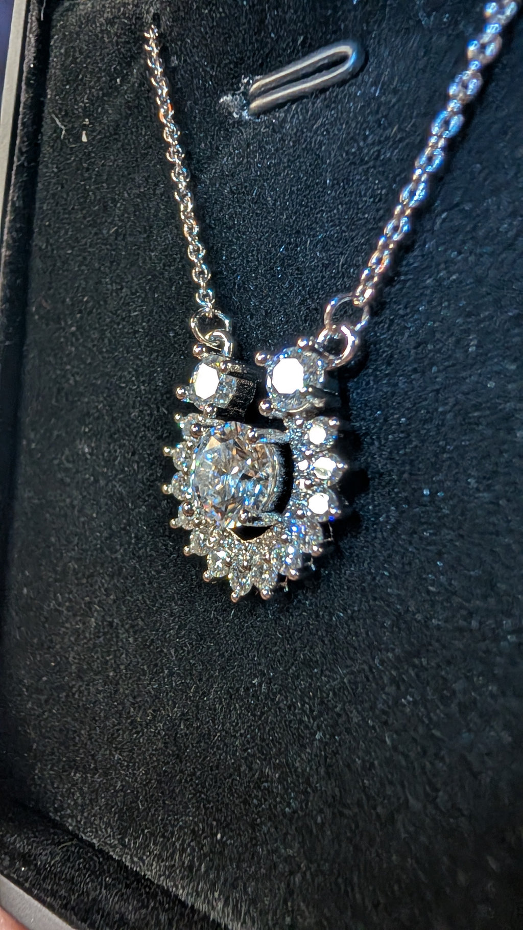 Galactic Ice Moissanite Pendant 1 CT Necklace
