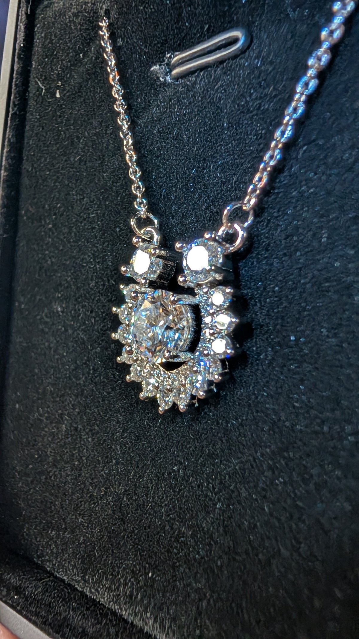 Galactic Ice Moissanite Pendant 1 CT Necklace
