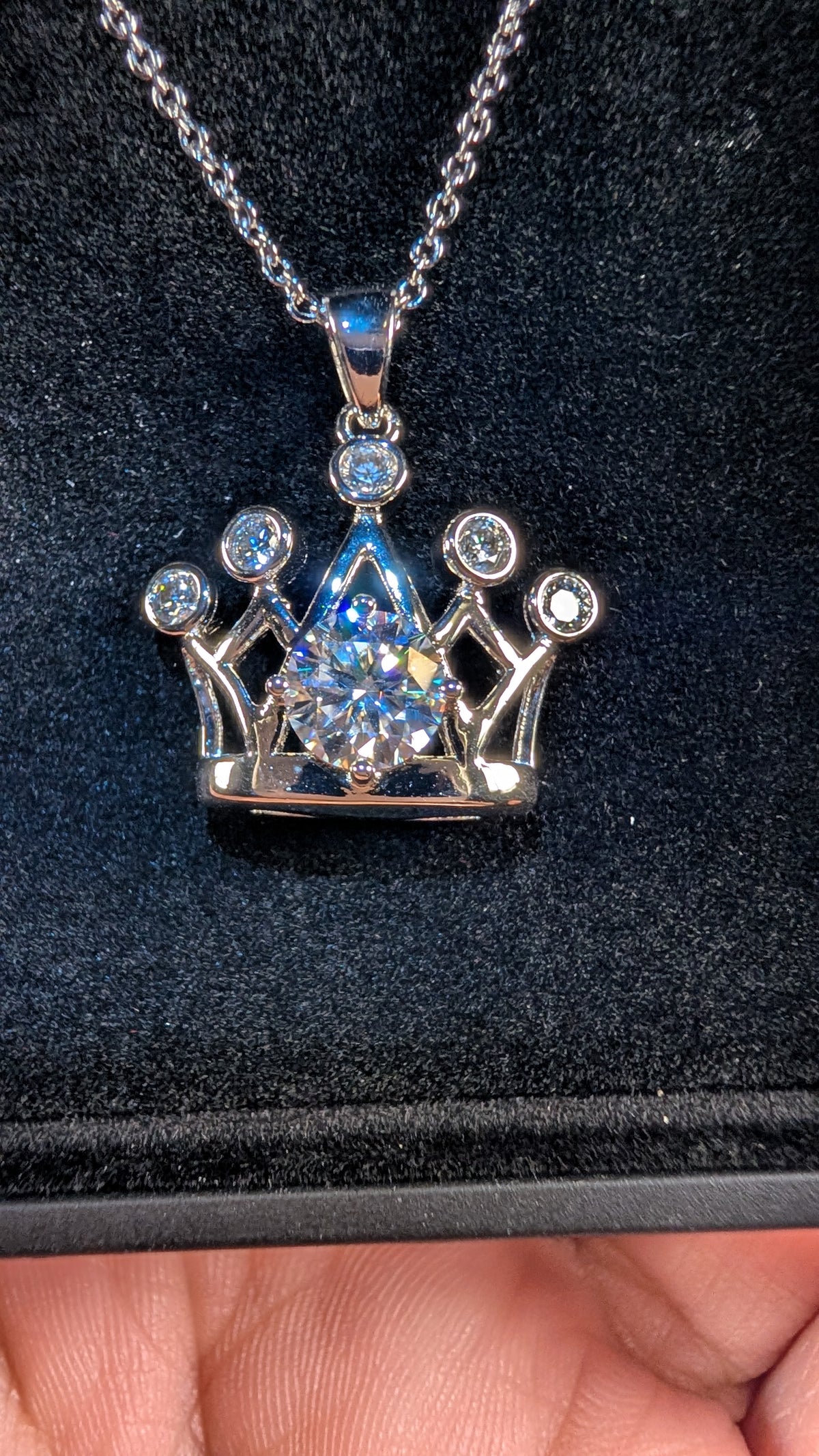 Galactic Ice Moissanite Pendant 1CT Necklace