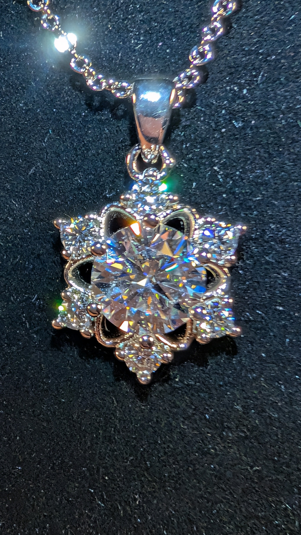 Galactic Ice Moissanite Pendant 1.5CT Necklace
