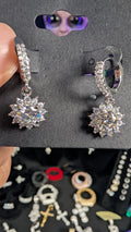 Galactic Ice Moissanite 1ct Round Cut Earrings