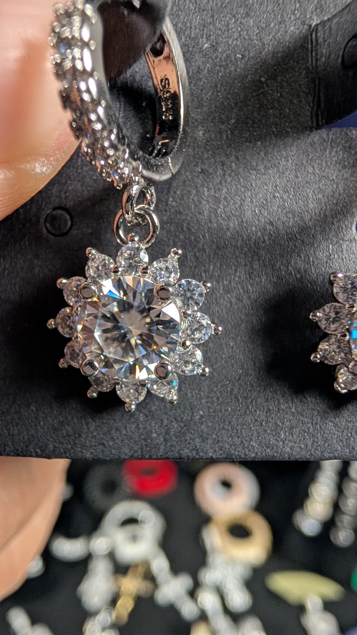 Galactic Ice Moissanite 1ct Round Cut Earrings