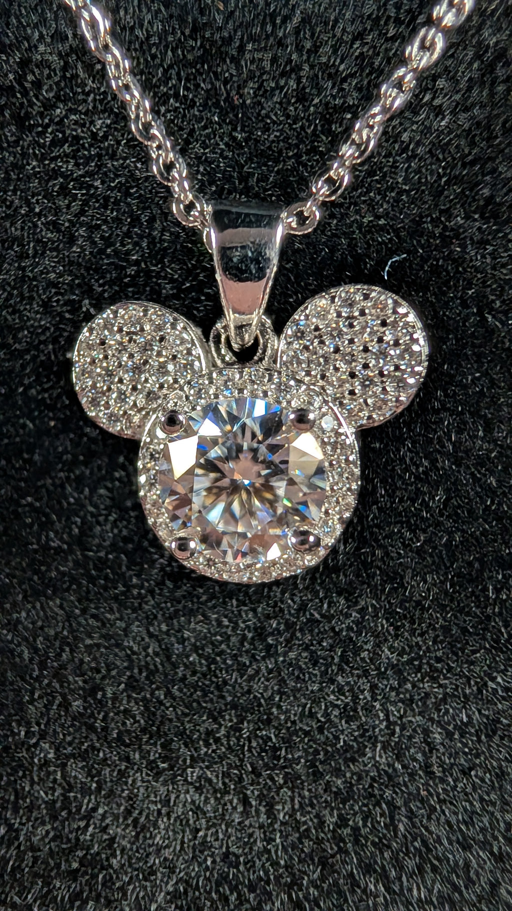 Galactic Ice Moissanite Round Cut 1ct Pendant Necklace
