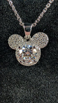 Galactic Ice Moissanite Round Cut 1ct Pendant Necklace